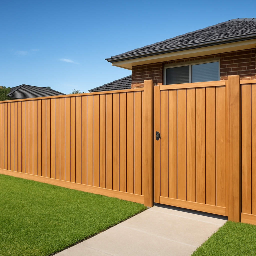 New timber paling fence and gate at a Sydney home