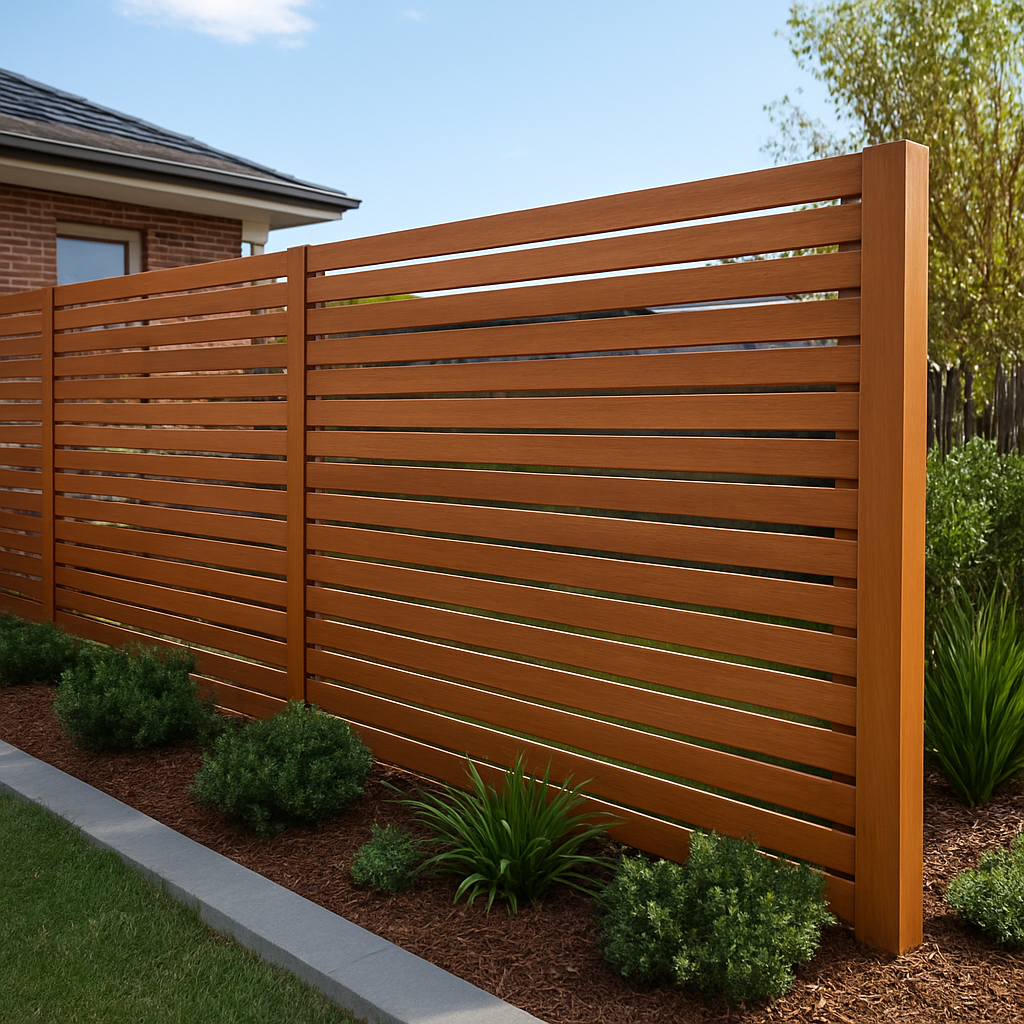 Modern timber privacy screen slats on a Sydney residential property